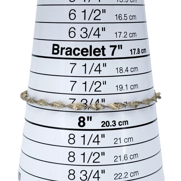 Vintage Italy Sterling Silver 925 3.3mm Twisted Bracelet 8" - Picture 4 of 5